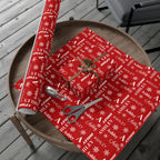 Red Name Collage Gift Wrap