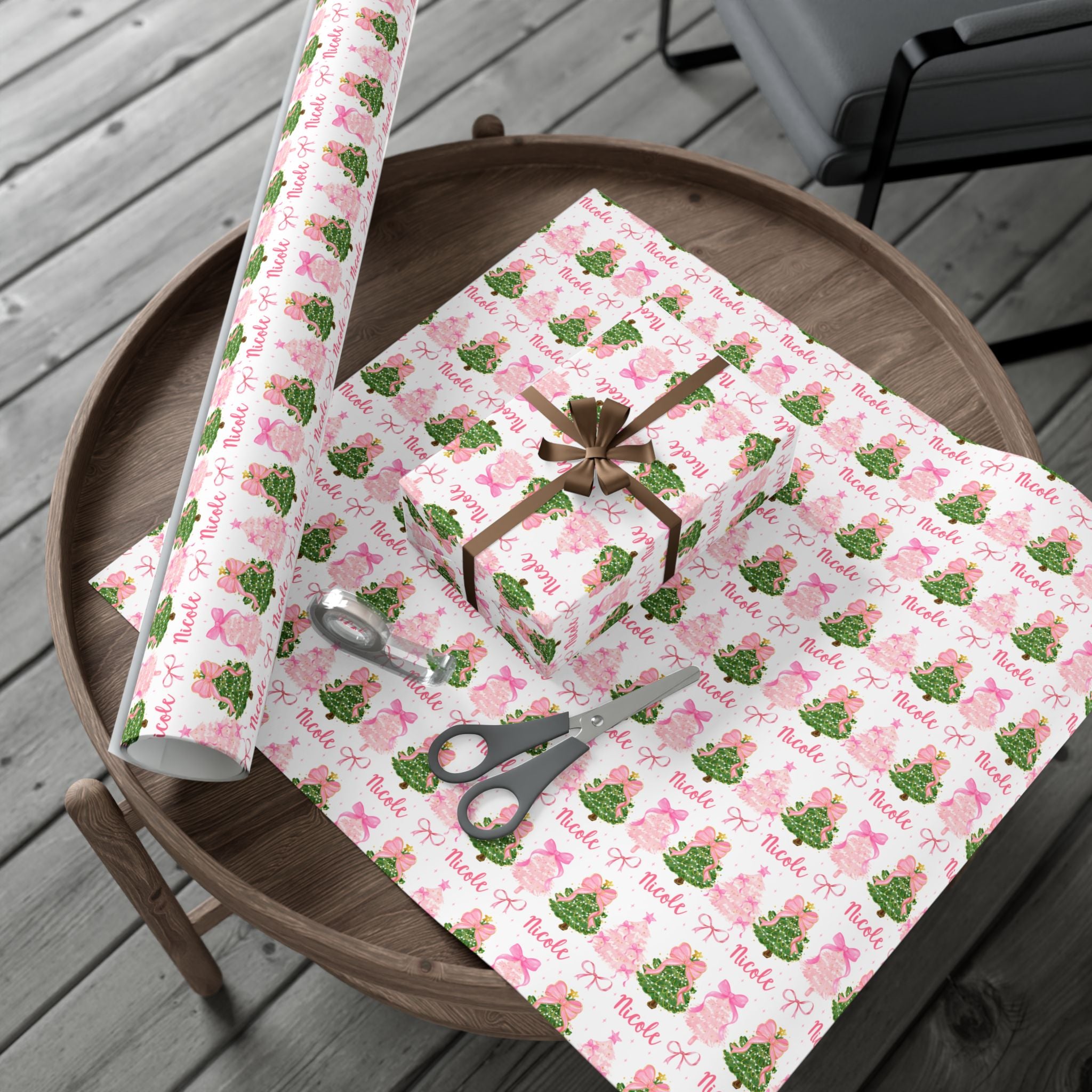 Pink Custom Christmas Gift Wrap