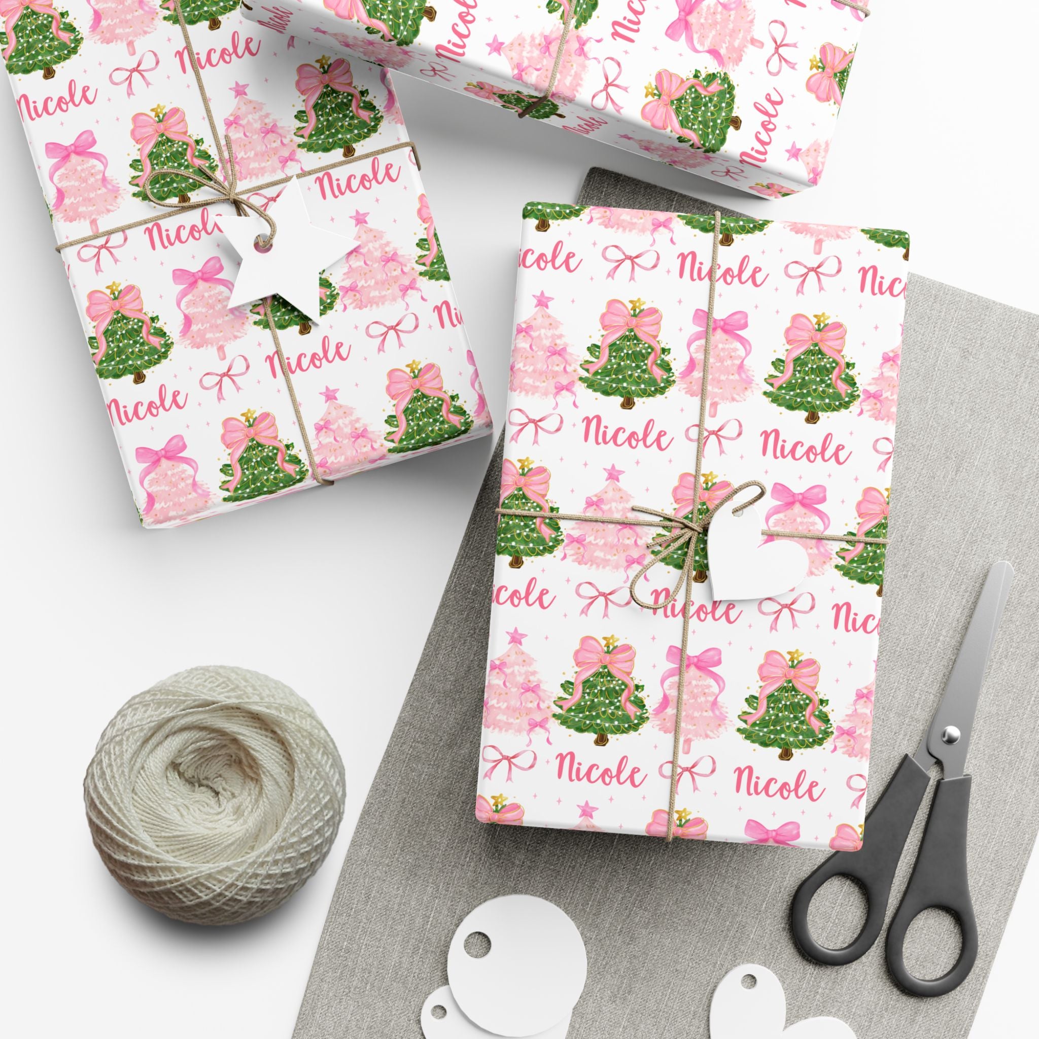 Pink Custom Christmas Gift Wrap