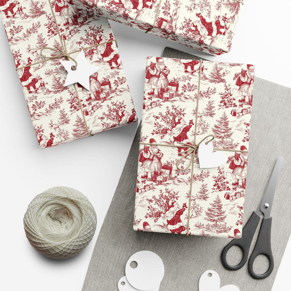 Red Christmas Toile Gift Wrap