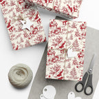 Red Christmas Toile Gift Wrap