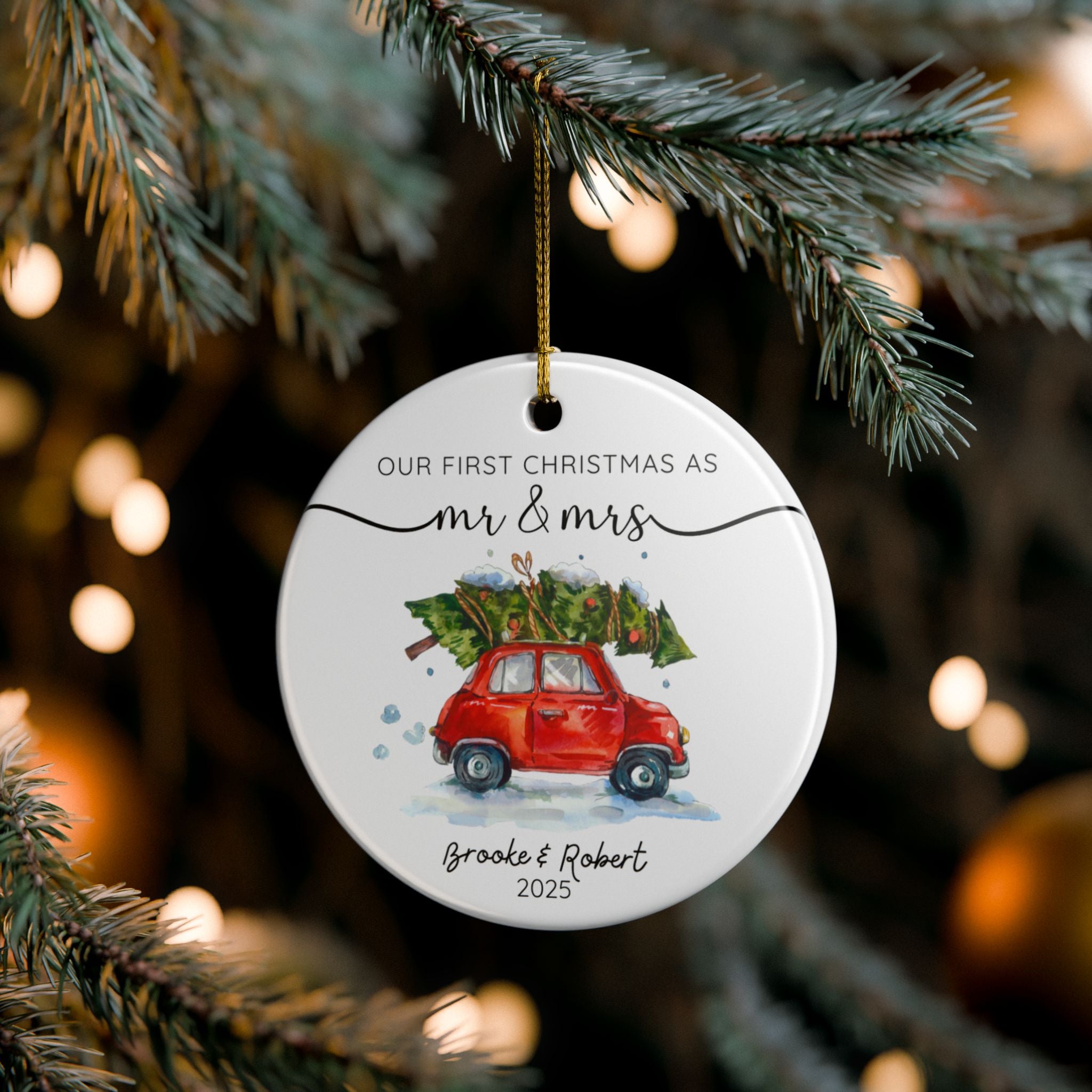 Mr & Mrs First Christmas Ornament