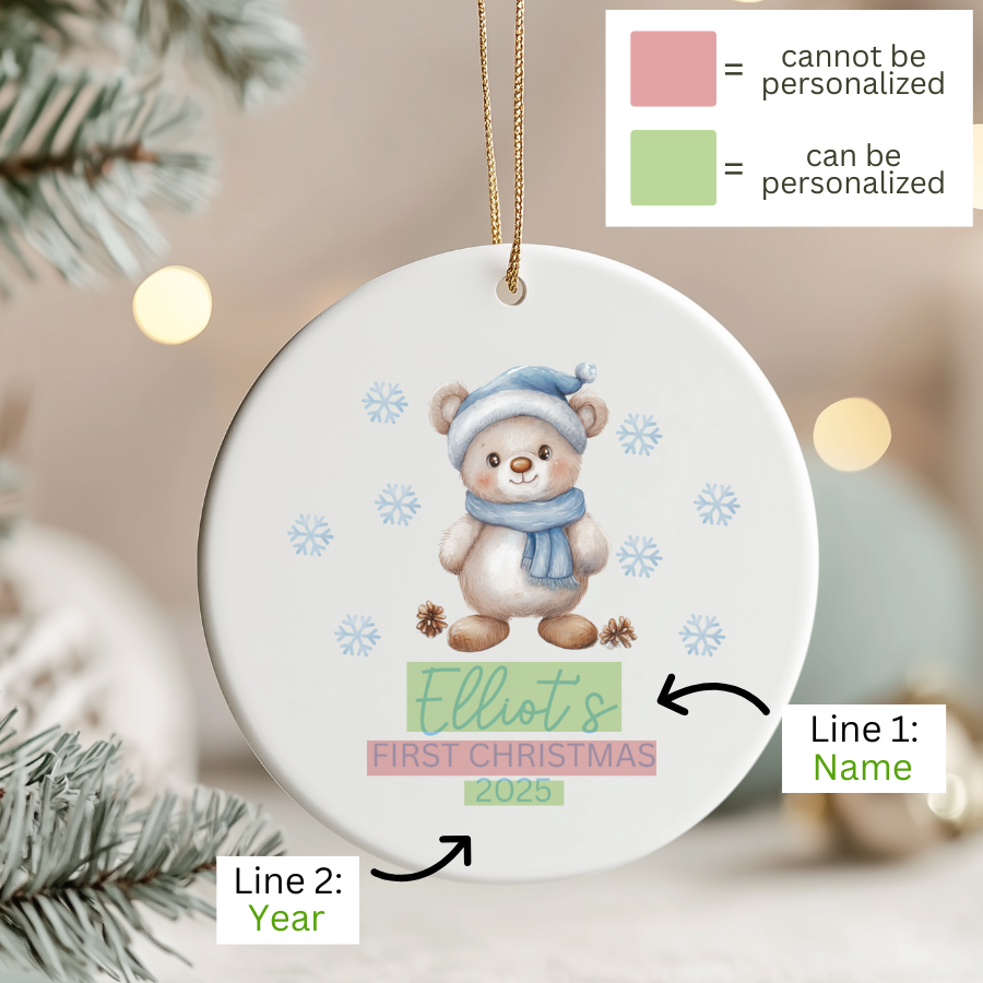 Baby Boy First Christmas Ornament