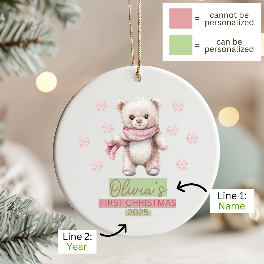 Baby Girl First Christmas Ornament