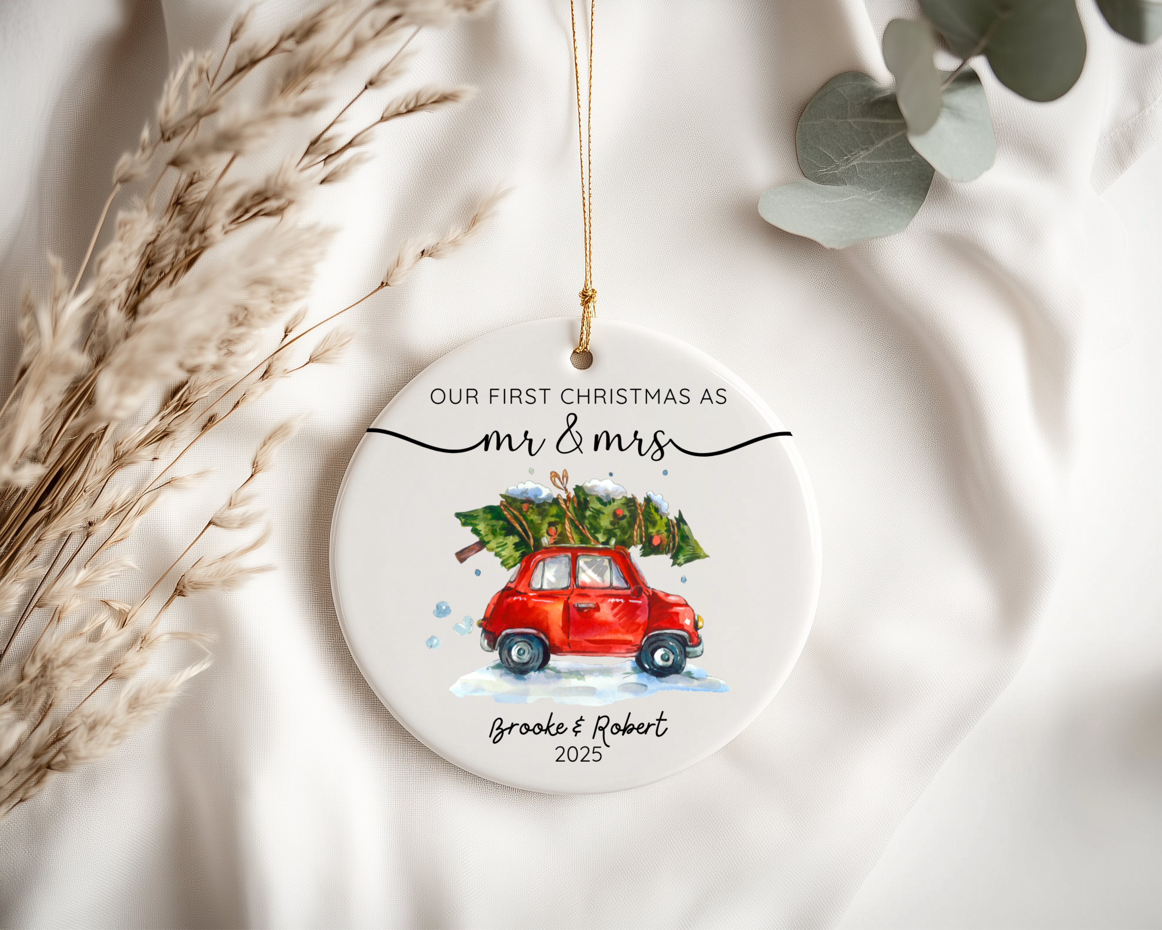 Mr & Mrs First Christmas Ornament