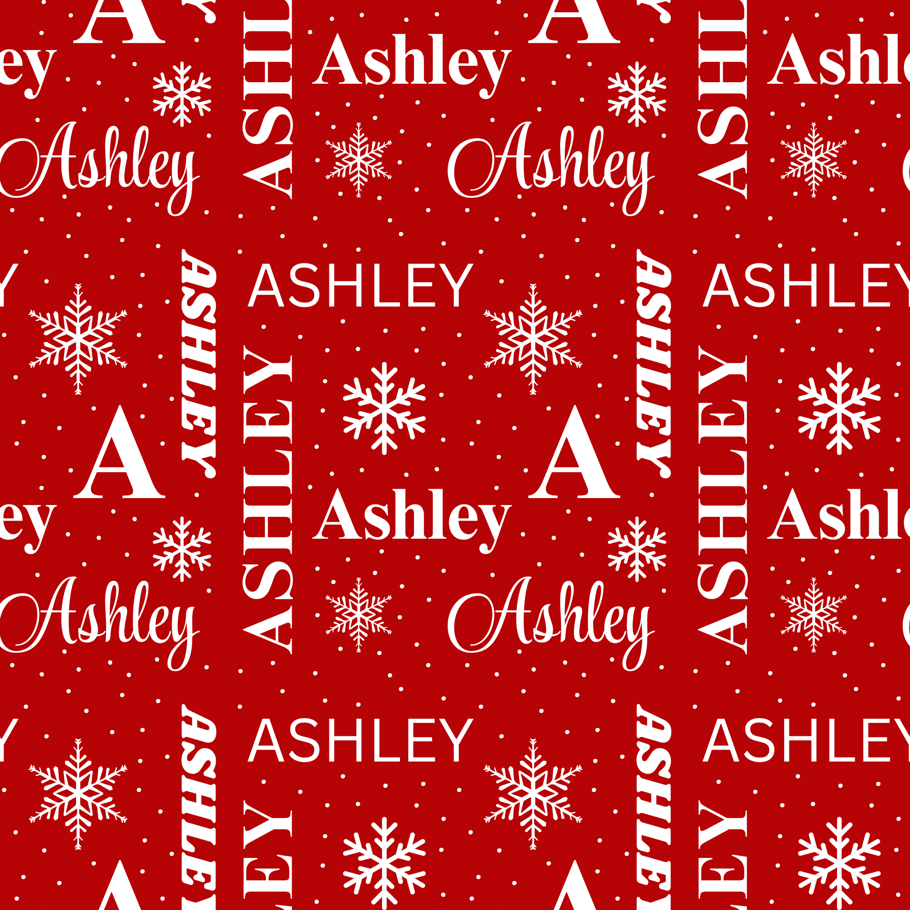 Red Name Collage Gift Wrap
