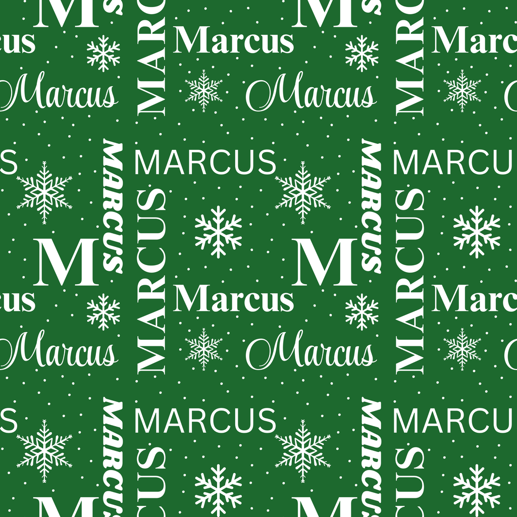 Green Name Collage Gift Wrap