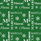 Green Name Collage Gift Wrap
