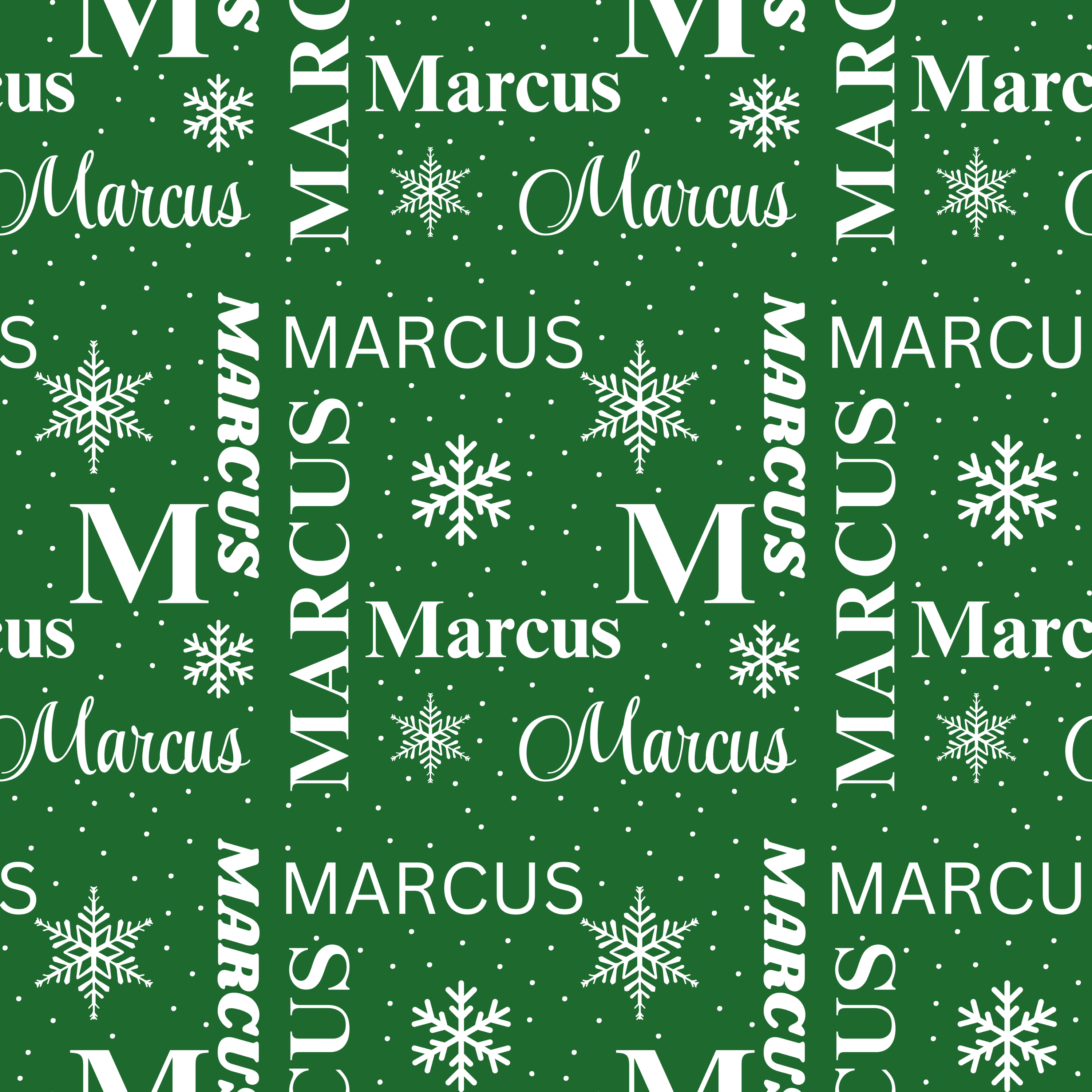 Green Name Collage Gift Wrap