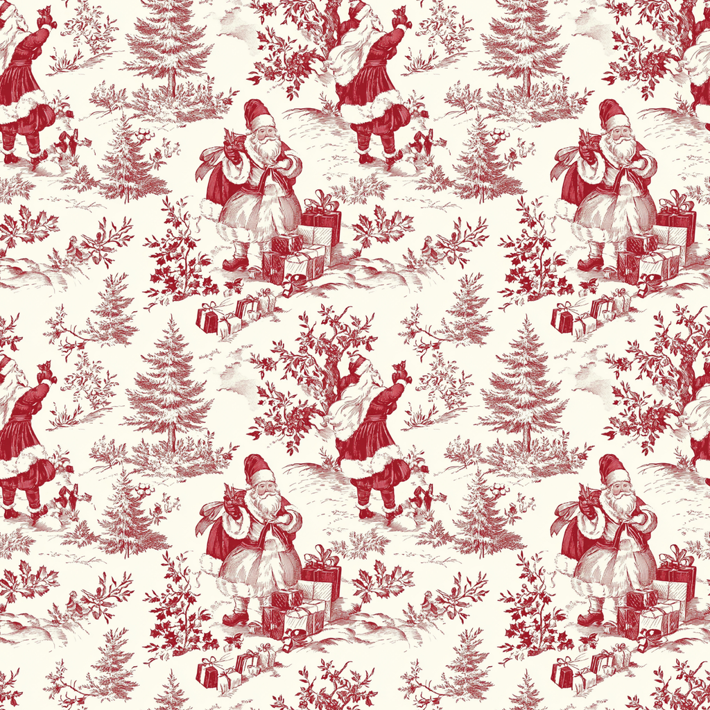 Red Christmas Toile Gift Wrap