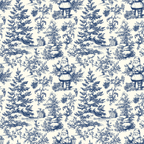 Blue Christmas Toile Gift Wrap